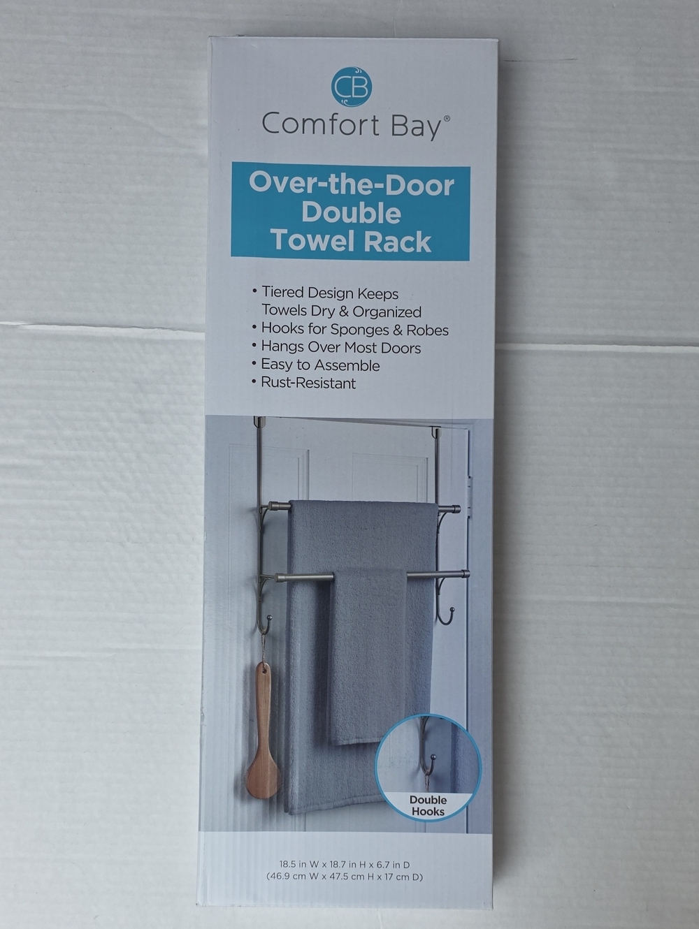 Comfort Bay Over-the-Door Double Towel Rack